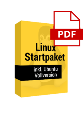 Kopie-von-Marielle-Price-97-.png Eine gelbe Softwarebox mit "Linux Startpaket inklusive Ubuntu Vollversion" drauf.